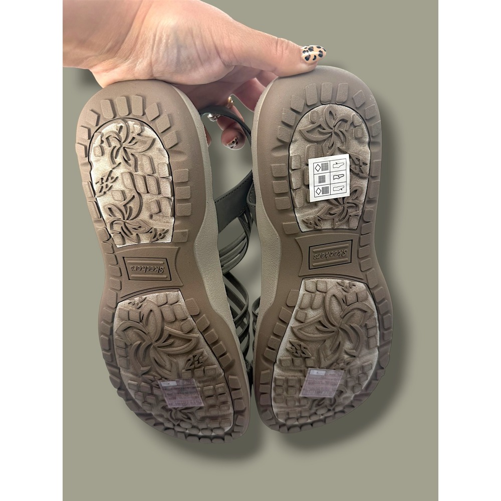 Skechers Memory Foam Olive Green Strappy Comfort Sandals NWOT Size 10 - Picture 9 of 10